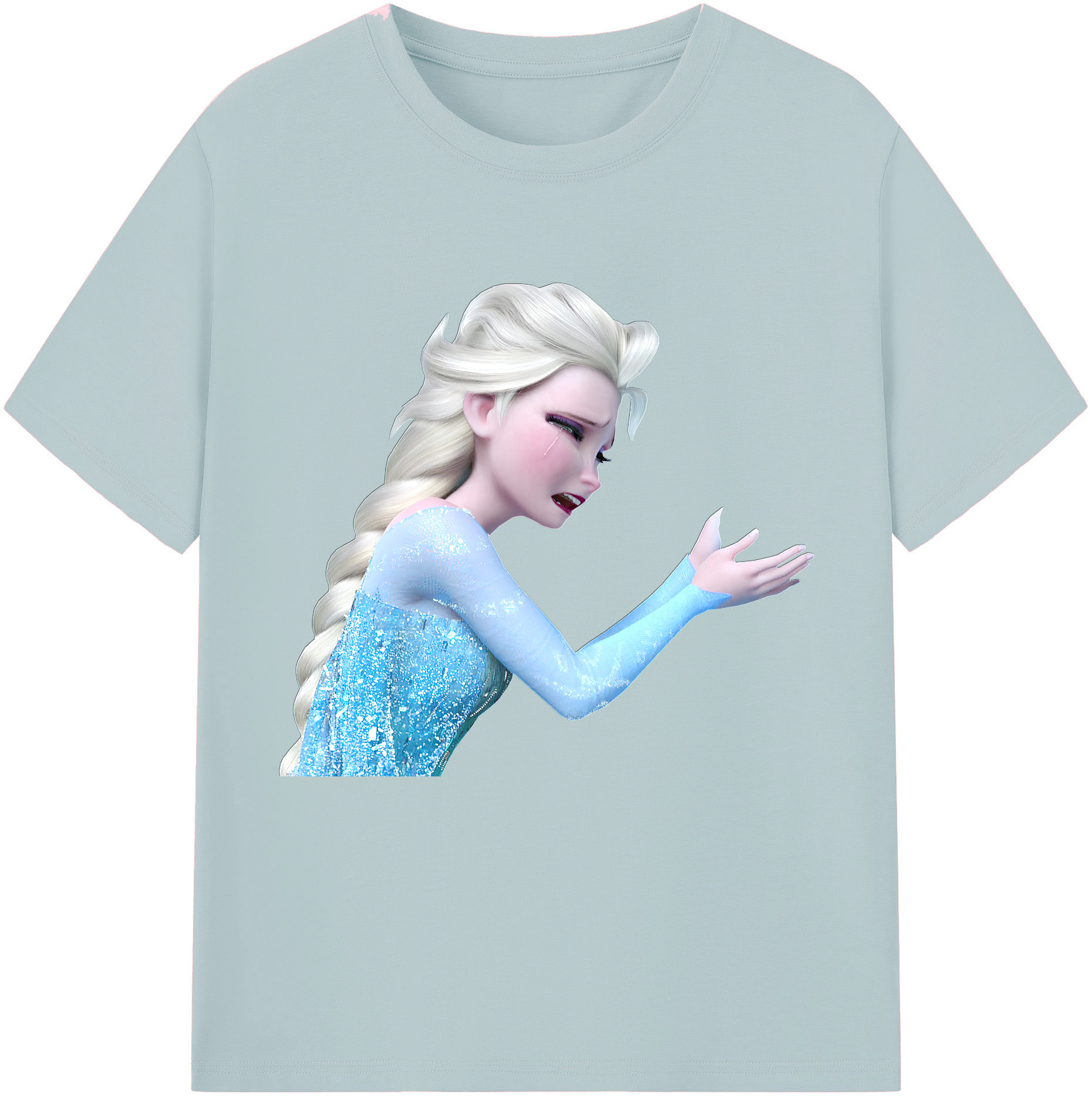 （画像用） アナと雪の女王 アンナ エルサ Frozen Anna Elsa 綿100％半袖Tシャツ（フロントプリント）